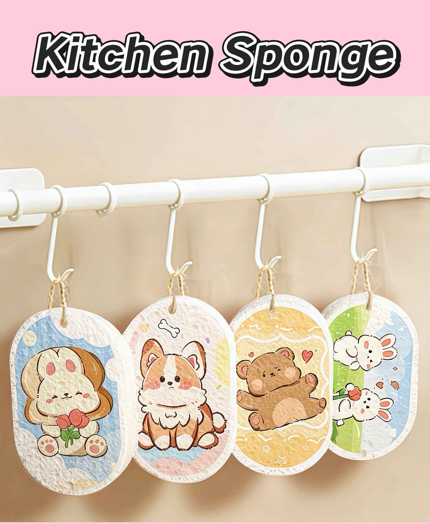 【NO.9】- Kitchen Sponges - natural wood pulp, oil-proof, quick-dry& antibacterial